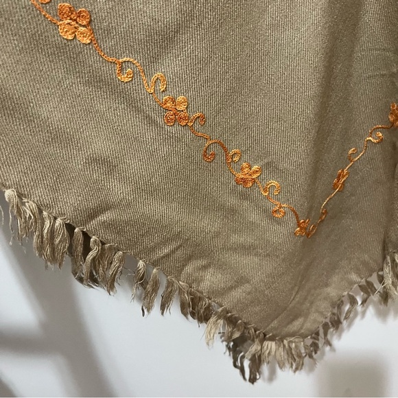Embroidered Johnny Was Inspired Floral Fringe Poncho Cottage Core Fairy One Size - Picture 5 of 6